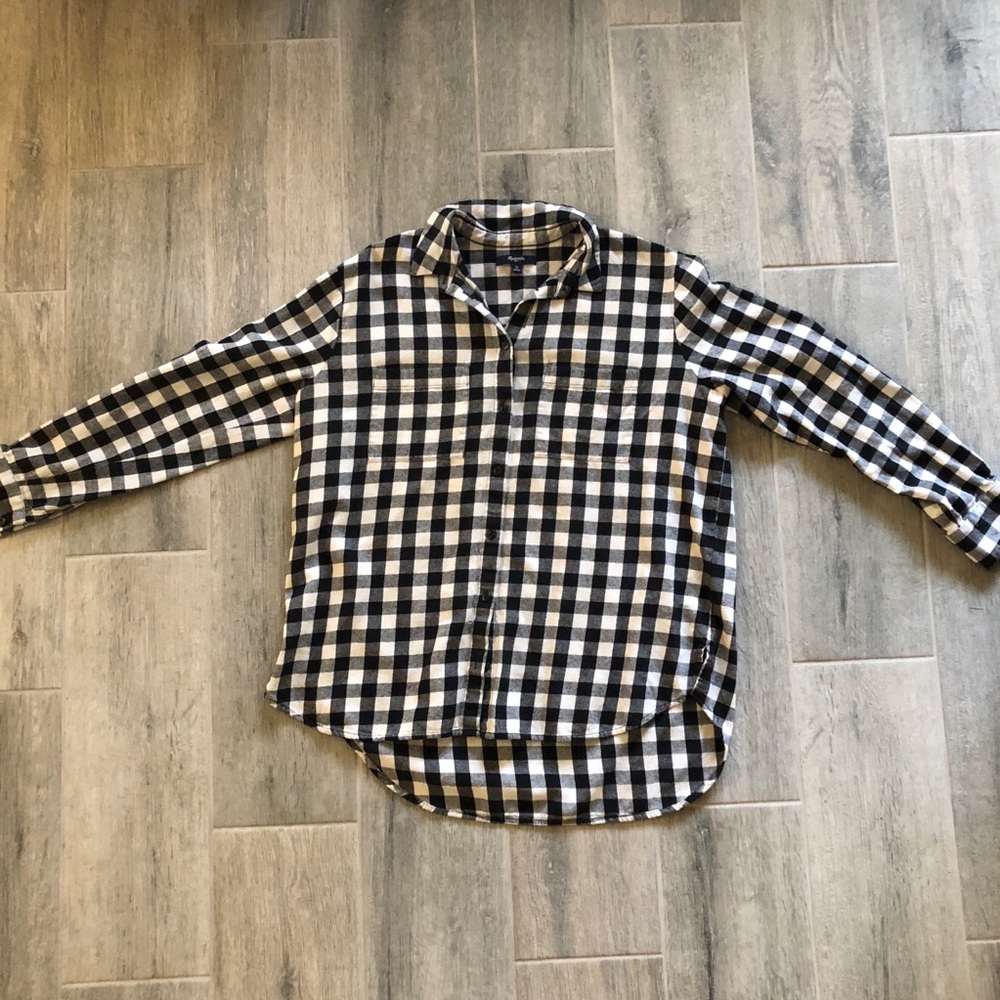 Madewell Black and White Flannel